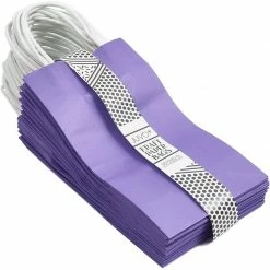 Blue Panda Paper Party Gift Bags With Handles (9 X 5.3 In, Purple, 25-Pack)