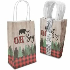 Blue Panda Party Bags And Boxes Oh Boy, Rustic Baby Shower Party Favor Bags With Handles (9 X 5.3 In, 24 Pack) 11 Blue Panda Party Bags And Boxes Oh Boy, Rustic Baby Shower Party Favor Bags With Handles (9 X 5.3 In, 24 Pack)