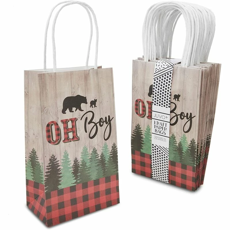 Blue Panda Party Bags And Boxes Oh Boy, Rustic Baby Shower Party Favor Bags With Handles (9 X 5.3 In, 24 Pack) 5 Blue Panda Party Bags And Boxes Oh Boy, Rustic Baby Shower Party Favor Bags With Handles (9 X 5.3 In, 24 Pack)