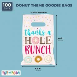 Blue Panda Donut Party Favor Goodie Bags (100 Pack)
