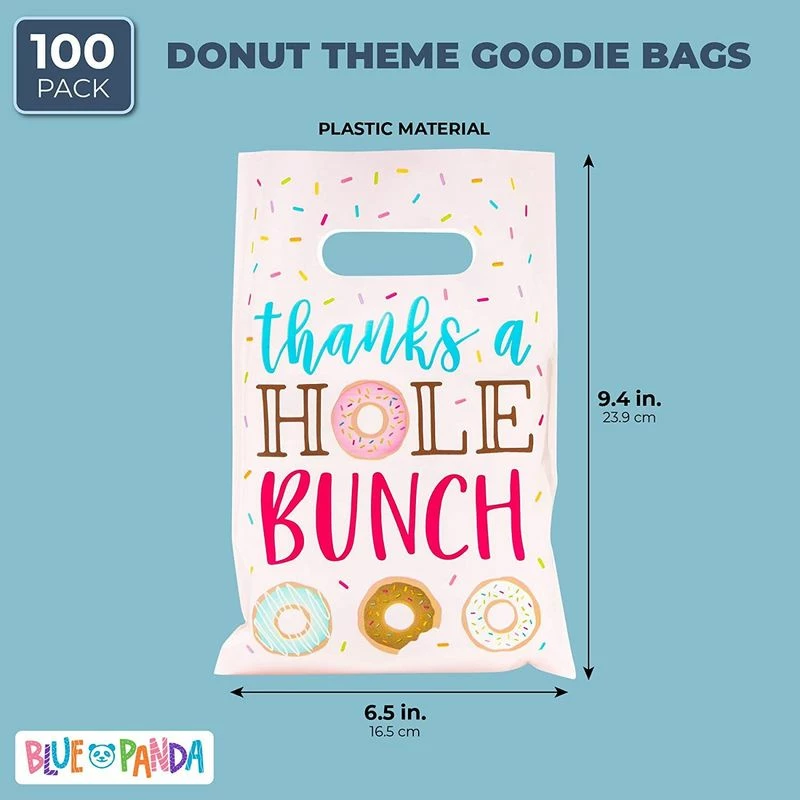 Blue Panda Donut Party Favor Goodie Bags (100 Pack) 4 Blue Panda Donut Party Favor Goodie Bags (100 Pack)