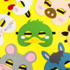 Blue Panda Animal Masks For Farm Animal Party Favors (7 X 7.2 Inches, 12 Pack)