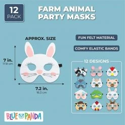 Blue Panda Animal Masks For Farm Animal Party Favors (7 X 7.2 Inches, 12 Pack) 19 Blue Panda Animal Masks For Farm Animal Party Favors (7 X 7.2 Inches, 12 Pack)