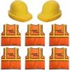 Blue Panda Transportation And Construction Construction Worker Costumes For Kids, Includes Vests And Hats (6 Sets)