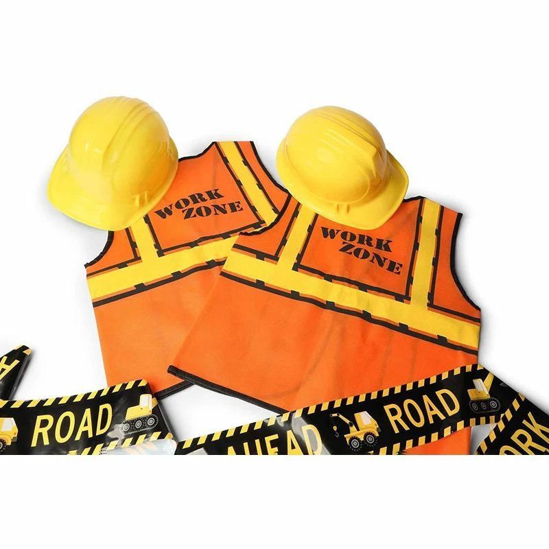 Blue Panda Transportation And Construction Construction Worker Costumes For Kids, Includes Vests And Hats (6 Sets) 8 Blue Panda Transportation And Construction Construction Worker Costumes For Kids, Includes Vests And Hats (6 Sets)