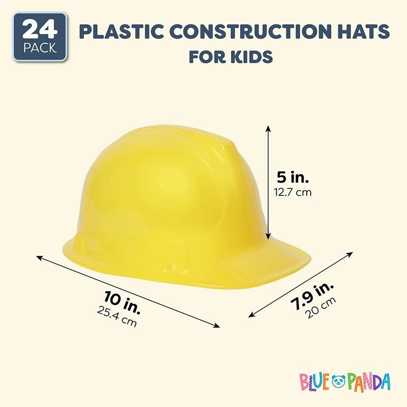 Blue Panda Plastic Construction Hats For Kids (Yellow, 24 Pack) Transportation And Construction 4 Blue Panda Plastic Construction Hats For Kids (Yellow, 24 Pack) Transportation And Construction