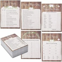 Blue Panda Games Oh, Deer Girl's Baby Shower Nursery Rhyme Game Cards For Party, Deer Theme (5 X 7 In, 5 Pack, 250 Sheets)