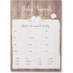 Blue Panda Games Oh, Deer Girl's Baby Shower Nursery Rhyme Game Cards For Party, Deer Theme (5 X 7 In, 5 Pack, 250 Sheets)