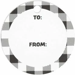 Blue Panda Round Buffalo Plaid Gift Tags And Twine (2.5 In, 150 Pack)