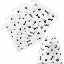 Blue Panda Woof! Dog Birthday Party Supplies, Drawstring Gift Bags (10 X 12 In, 12 Pack) Special Occasions