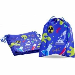 Blue Panda Special Occasions Drawstring Favor Bags For Kids Science Birthday Party (10 X 12 In, 12 Pack)