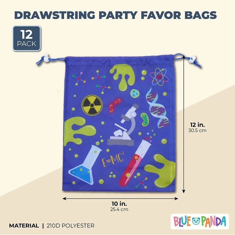 Blue Panda Special Occasions Drawstring Favor Bags For Kids Science Birthday Party (10 X 12 In, 12 Pack) 4 Blue Panda Special Occasions Drawstring Favor Bags For Kids Science Birthday Party (10 X 12 In, 12 Pack)