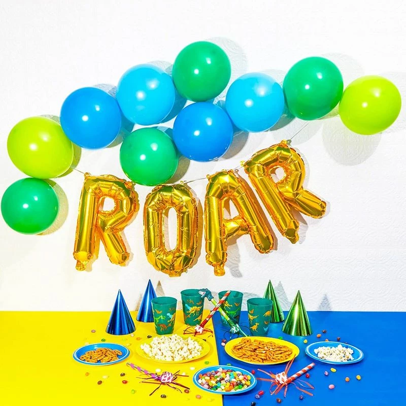 Blue Panda Foil Balloon Letters Set, Gold Roar Dinosaur Birthday Party (24 Pack) 4 Blue Panda Foil Balloon Letters Set, Gold Roar Dinosaur Birthday Party (24 Pack)
