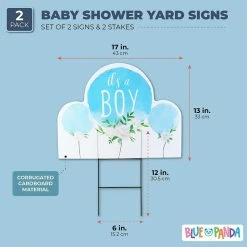 Special Occasions Blue Panda Baby Shower Yard Signs With Stakes, It’s A Boy (17 X 13 In, 2 Pack)