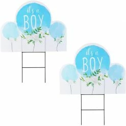 Special Occasions Blue Panda Baby Shower Yard Signs With Stakes, It’s A Boy (17 X 13 In, 2 Pack)