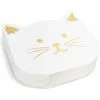 Blue Panda White Paper Napkins With Gold Foil For Cat Party Supplies (6.5 X 6.5 In, 50-Pack) 1 Blue Panda White Paper Napkins With Gold Foil For Cat Party Supplies (6.5 X 6.5 In, 50-Pack)