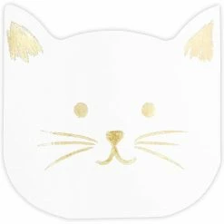 Blue Panda White Paper Napkins With Gold Foil For Cat Party Supplies (6.5 X 6.5 In, 50-Pack) 9 Blue Panda White Paper Napkins With Gold Foil For Cat Party Supplies (6.5 X 6.5 In, 50-Pack)
