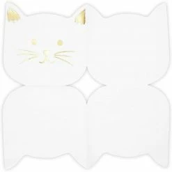 Blue Panda White Paper Napkins With Gold Foil For Cat Party Supplies (6.5 X 6.5 In, 50-Pack) 11 Blue Panda White Paper Napkins With Gold Foil For Cat Party Supplies (6.5 X 6.5 In, 50-Pack)