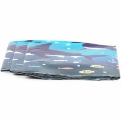 Blue Panda Shark Birthday Party Supplies, Plastic Tablecloth (54 X 108 In, 3 Pack)