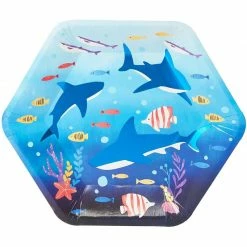Blue Panda Under The Sea Shark Birthday Party Paper Plates, Hexagon (9 Inches, 48 Pack) 8 Blue Panda Under The Sea Shark Birthday Party Paper Plates, Hexagon (9 Inches, 48 Pack)