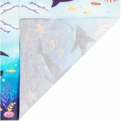 Blue Panda Shark Paper Napkins For Birthday Party Supplies (6.5 X 6.5 Inches, 100 Pack)