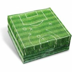 Blue Panda Soccer Party Paper Napkins For Sports Birthday (6.5 X 6.5 In, 100 Pack)