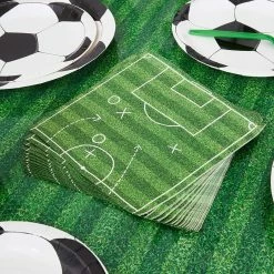 Blue Panda Soccer Party Paper Napkins For Sports Birthday (6.5 X 6.5 In, 100 Pack)