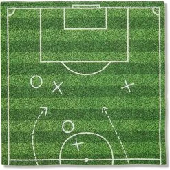 Blue Panda Soccer Party Paper Napkins For Sports Birthday (6.5 X 6.5 In, 100 Pack)