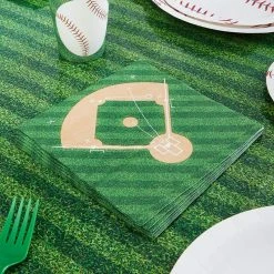 Blue Panda Baseball Party Napkins, Sports Birthday (6.5 X 6.5 In, 100 Pack)