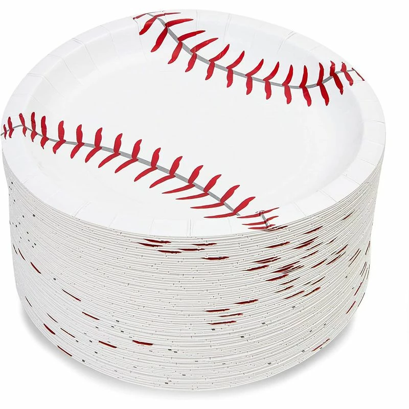 Blue Panda Baseball Plates For Sports Birthday Party (White, 7 Inches, 80 Pack) 4 Blue Panda Baseball Plates For Sports Birthday Party (White, 7 Inches, 80 Pack)