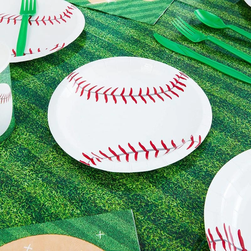 Blue Panda Baseball Plates For Sports Birthday Party (White, 7 Inches, 80 Pack) 6 Blue Panda Baseball Plates For Sports Birthday Party (White, 7 Inches, 80 Pack)