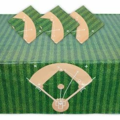 Blue Panda Baseball Tablecloth Birthday Party Plastic Table Cover (54 X 108 In, 3 Pack)