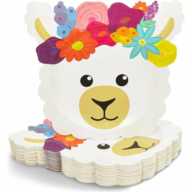 Blue Panda Llama Birthday Party Paper Plates (9 X 10 Inches, 48-Pack) 3 Blue Panda Llama Birthday Party Paper Plates (9 X 10 Inches, 48-Pack)