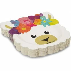 Blue Panda Llama Birthday Party Paper Plates (9 X 10 Inches, 48-Pack) 10 Blue Panda Llama Birthday Party Paper Plates (9 X 10 Inches, 48-Pack)