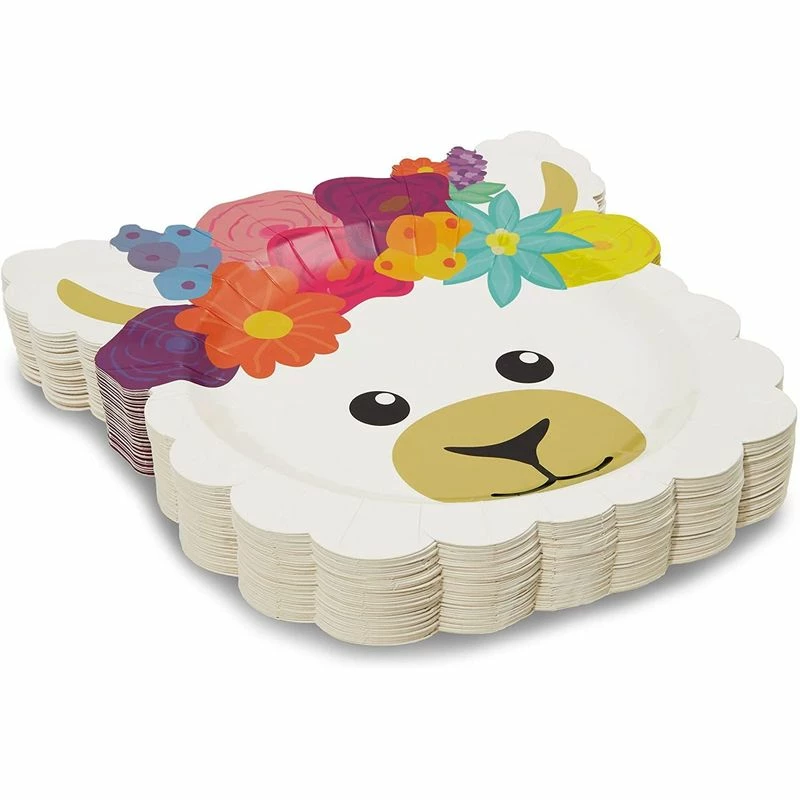 Blue Panda Llama Birthday Party Paper Plates (9 X 10 Inches, 48-Pack) 6 Blue Panda Llama Birthday Party Paper Plates (9 X 10 Inches, 48-Pack)