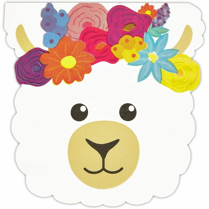 Blue Panda Llama Party Napkins (6.5 X 6.5 Inches, 50 Pack) 4 Blue Panda Llama Party Napkins (6.5 X 6.5 Inches, 50 Pack)