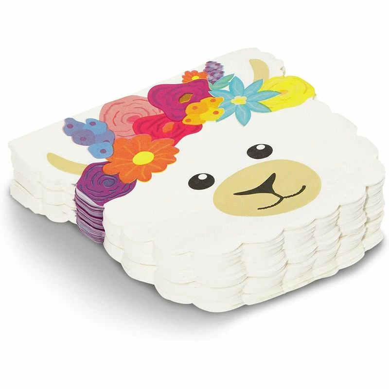 Blue Panda Llama Party Napkins (6.5 X 6.5 Inches, 50 Pack) 5 Blue Panda Llama Party Napkins (6.5 X 6.5 Inches, 50 Pack)