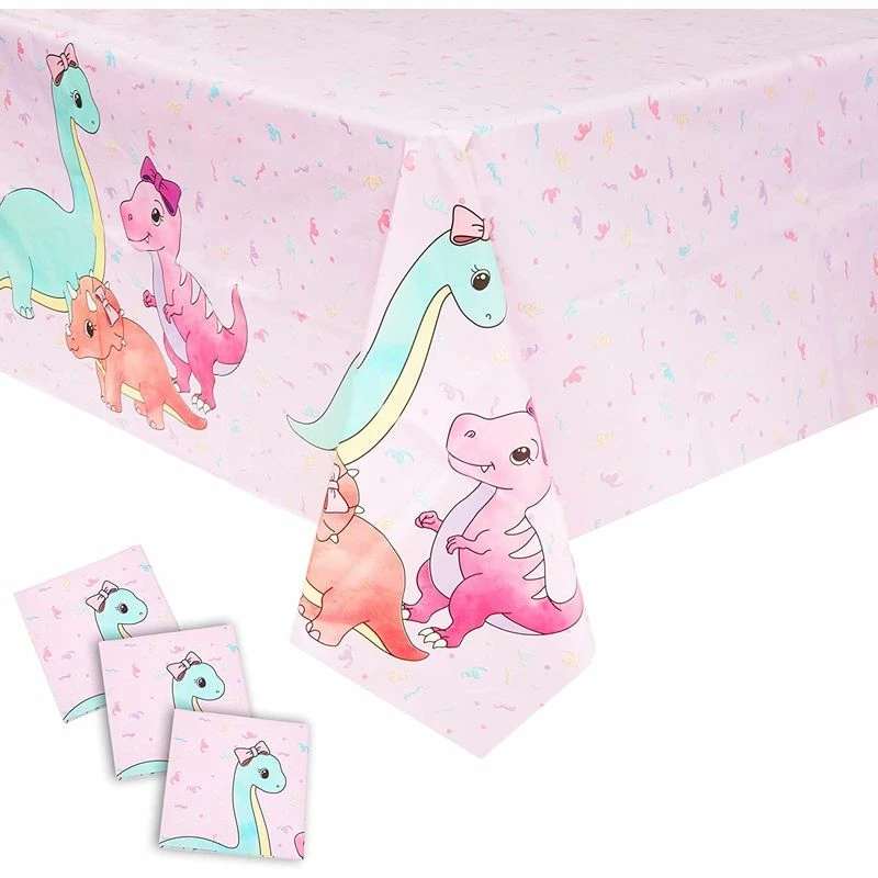Blue Panda Pink Dinosaur Party Decorations For Girl's Birthdays, Plastic Tablecloth (54 X 108 In, 3 Pack) Tablecloths 3 Blue Panda Pink Dinosaur Party Decorations For Girl's Birthdays, Plastic Tablecloth (54 X 108 In, 3 Pack) Tablecloths