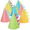 Blue Panda Dinosaur Party Hats For Kids Birthday, Cone Party Hats (4.75 X 7 In, 24 Pack) Decorations