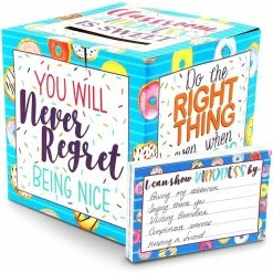 Blue Panda Classroom Kindness Cards And Ballot Box For Elementary Students (8x8 In, 50 Cards) Special Occasions