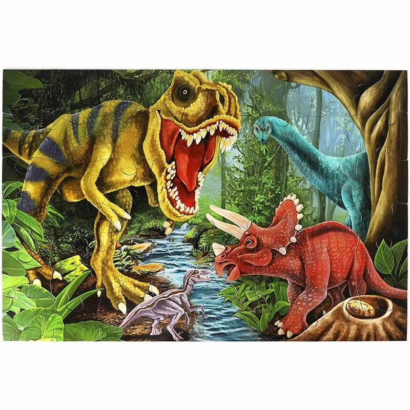 Blue Panda Giant Jigsaw Floor Puzzle For Kids, Dinosaur (2.9 X 1.9 Ft, 35.3 X 23.5 In, 48 Pieces) 5 Blue Panda Giant Jigsaw Floor Puzzle For Kids, Dinosaur (2.9 X 1.9 Ft, 35.3 X 23.5 In, 48 Pieces)