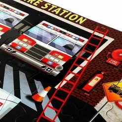 Blue Panda Giant Jigsaw Floor Puzzle For Kids, Fire Truck (2.9 X 1.9 Ft, 35.3 X 23.5 In, 48 Pieces)