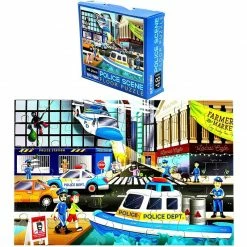Blue Panda Giant Jigsaw Floor Puzzle For Kids, Police Car (2.9 X 1.9 Ft, 35.3 X 23.5 In, 48 Pieces) Games