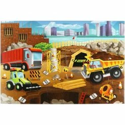 Blue Panda 48-Piece Giant Floor Jigsaw Puzzles For Preschool Kids, Construction, 2.9 X 1.9 Feet