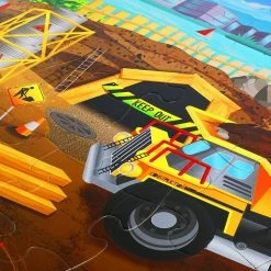 Blue Panda 48-Piece Giant Floor Jigsaw Puzzles For Preschool Kids, Construction, 2.9 X 1.9 Feet