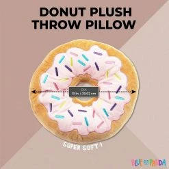 Blue Panda Donut Plush, Novelty Throw Pillow (13 Inches)