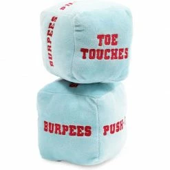 Blue Panda Plush Exercise Dice Cubes For Indoor, Outdoor Games (Blue, Yellow, 4 In, 4 Pack)