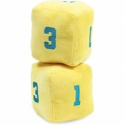 Blue Panda Plush Exercise Dice Cubes For Indoor, Outdoor Games (Blue, Yellow, 4 In, 4 Pack)