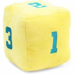 Blue Panda Plush Exercise Dice Cubes For Indoor, Outdoor Games (Blue, Yellow, 4 In, 4 Pack)