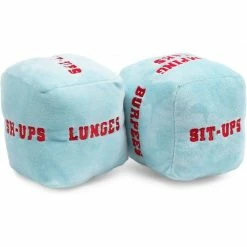 Blue Panda Plush Exercise Dice Cubes For Indoor, Outdoor Games (Blue, Yellow, 4 In, 4 Pack)